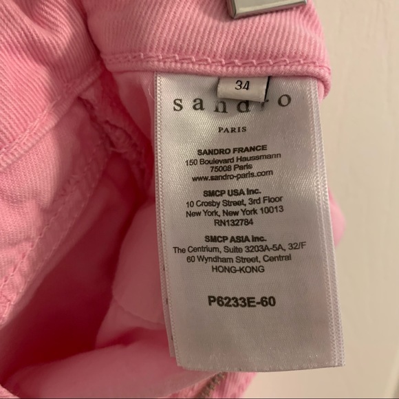 Sandro Pink Straight Leg Jeans 34FR - Picture 3 of 5